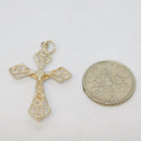 .800 Silver Crucifix Cross Charm Pendant Vintage c1970