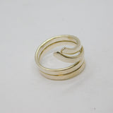 Sterling Silver Double Strand Wrap Around Studio Band Ring Modern c1990 Size Q