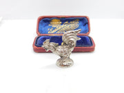Silver Plated Chicken Figurine or Paperweight Vintage c1970
