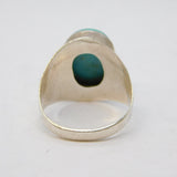 Taxco Style Sterling Silver & Cabochon Turquoise Signet Ring Vintage
