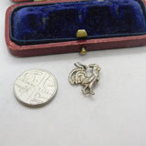 Sterling Silver Proud Cockerel Charm Pendant Vintage c1970