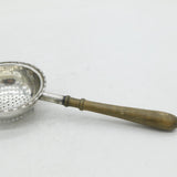 Art Deco Sterling Silver & Wooden Handled Tea Strainer Antique 1926 Birmingham