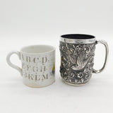 Victorian Sterling Silver Flower & Bird Pattern Mug Tankard Antique 1890 London