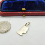 Sterling Silver USA Modified One Dime Cut Out Bust Charm Pendant Antique c1940
