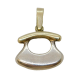 Joma Sterling Silver & Gilded Telephone Style Pendant Vintage c1970