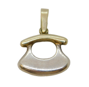 Joma Sterling Silver & Gilded Telephone Style Pendant Vintage c1970