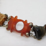 Victorian Scottish Sterling Silver, Agate & Granite Panel Bracelet Antique c1860