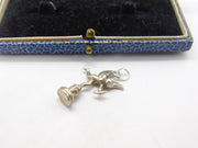 Sterling Silver Winged Cupid God of Love Charm Pendant Vintage c1970