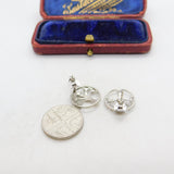 Pair of Sterling Silver Tree of Life Stud Earrings Vintage c1970