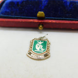 Sterling Silver and Enamel Travel Shield 'Widecombe' Charm Vintage c1970
