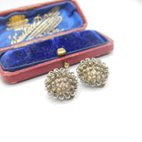 Pair of Sterling Silver Dutch Button Style Clip-On Earrings Vintage c1970