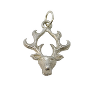 Sterling Silver Stag Deer Charm Pendant Vintage c1970