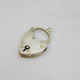 Sterling Silver Large Heart Lock Clasp Vintage c1970s
