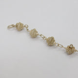 Sterling Silver Eastern Style Fancy Bead Link Bracelet Vintage c1990's