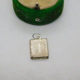 Silver Plated Holy Bible Charm Pendant Vintage c1970