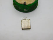 Silver Plated Holy Bible Charm Pendant Vintage c1970