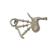 Sterling Silver Bagpipes Charm Pendant Vintage c1970