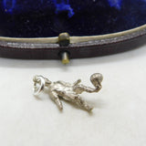 Sterling Silver Football Player with a Ball Charm Pendant Vintage c1970