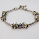 Sterling Silver Cultured Black Pearl Studio Bracelet Vintage c1990s Birmingham