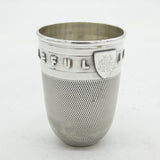 Victorian Sterling Silver 'Just a Thimbleful' Novelty Shot Cup Antique 1876
