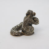 Cast Sterling Silver Squirrel with Nut Figurine Ornament Vintage 2001 London