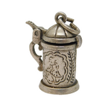 Sterling Silver Beer Stein Charm Pendant Vintage c1970s