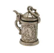 Sterling Silver Beer Stein Charm Pendant Vintage c1970s