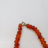 Sterling Silver Faceted Baltic Amber Beads Graduated Necklace Vintage c1970's