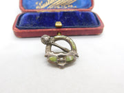 Sterling Silver Connemara Marble Sword Form Kilt Brooch Antique c1900 Victorian
