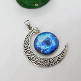 Sterling Silver Crescent Moon Large Charm Pendant Vintage c1970