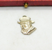Sterling Silver John Bull 'The Englishman' Charm Pendant Vintage c1970