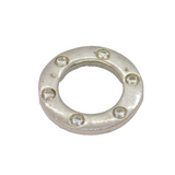 Sterling Silver 6 CZ Open Circle Charm Pendant Vintage c1970