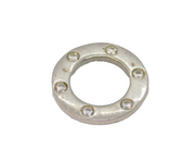 Sterling Silver 6 CZ Open Circle Charm Pendant Vintage c1970