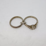Sterling Silver Wedding & Engagement Ring Charm Pendant Vintage c1970