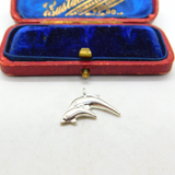 Sterling Silver Fun Leaping Dolphin Charm Pendant Vintage c1970