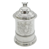 George III Sterling Silver Heraldic Lidded Tankard Antique 1761 London
