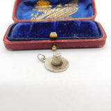 Sterling Silver Pilgrims Hat Charm Pendant Vintage c1970