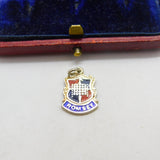 Sterling Silver and Enamel Romsey Travel Shield Charm Pendant Vintage c1970