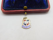 Sterling Silver and Enamel Romsey Travel Shield Charm Pendant Vintage c1970
