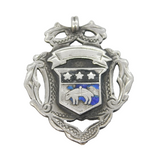 Victorian Sterling Silver Enamel Sporting Fob Medal Antique c1900