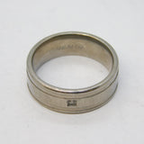 Gents Titanium & Diamond Set Band Ring Vintage c2000s
