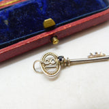 Sterling Silver Lucky 18th Birthday Key Charm Pendant Vintage c1970