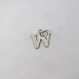 Sterling Silver 'W' Initial Charm Pendant Vintage c1970
