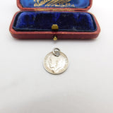 Sterling Silver Threepence Coin Charm Pendant Antique 1921