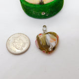 Sterling Silver Millefiori Glass Heart Charm Pendant Vintage c1970