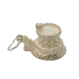 Sterling Silver Castle Charm Pendant Vintage c1970s