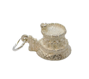 Sterling Silver Castle Charm Pendant Vintage c1970s