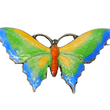 Sterling Silver & Colourful Enamel Butterfly Brooch Pin Antique c1940 Art Deco