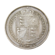 Queen Victoria Sterling Silver Jubilee Shilling Coin Antique 1887 Very Fine