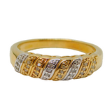 Gold On Sterling Silver Moissanite Patterned Dress Ring Vintage c1990 Size Q